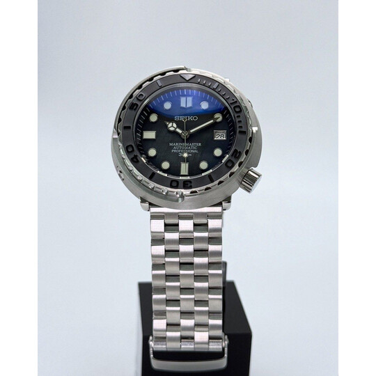 Custom Seiko Mod • Black Pearl Silver Tuna Yachtmaster • 46mm
